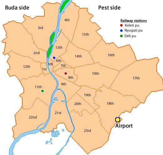 বুদাপেস্ট, 8 ম জেলা মানচিত্র