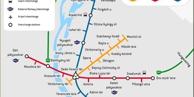 মেট্রো ম্যাপ বুদাপেস্ট, হাঙ্গেরি